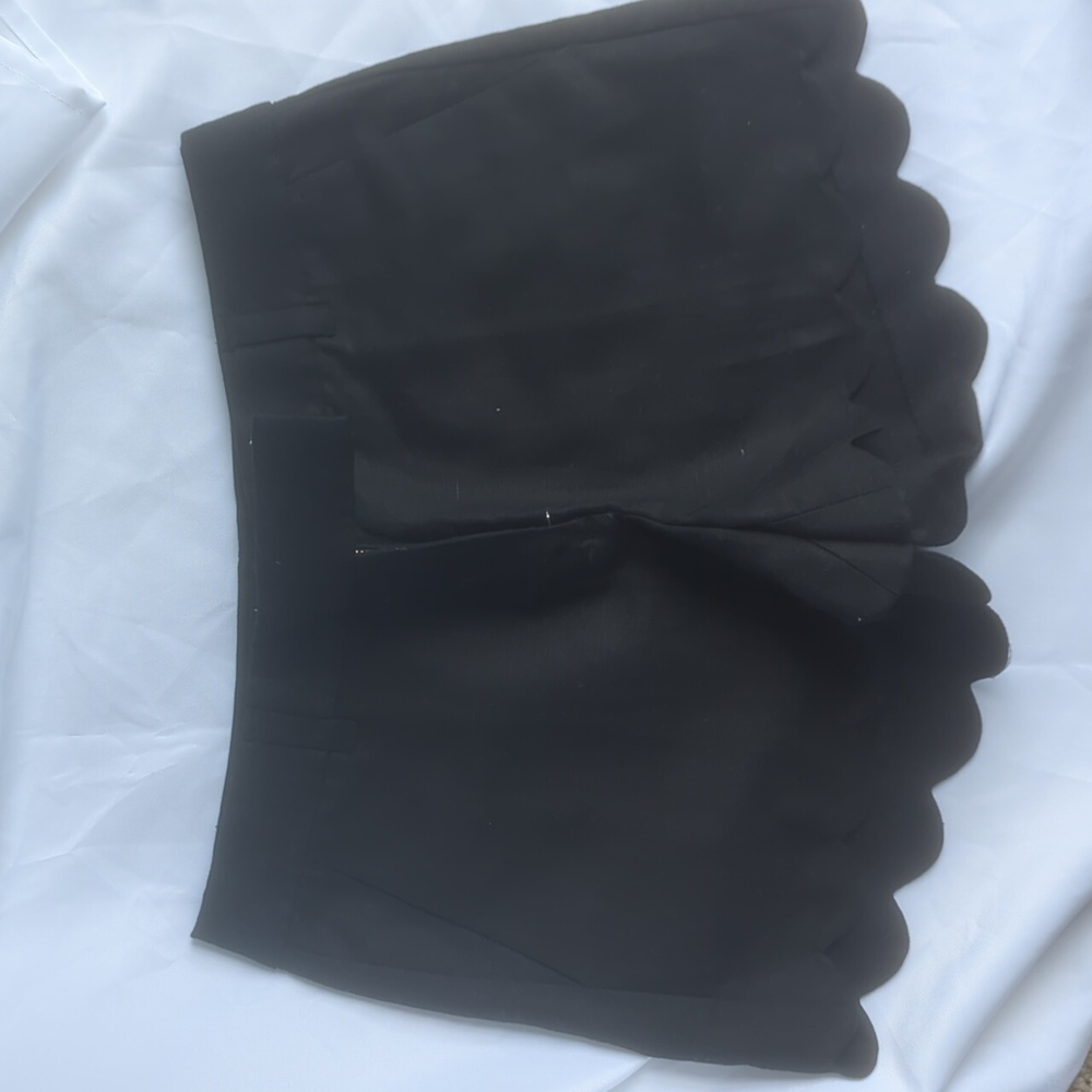 J. Crew Black Shorts with Scalloped Hem